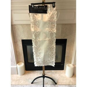 Max Studio Home Cream Table Runner Size 14” x 90” NWT